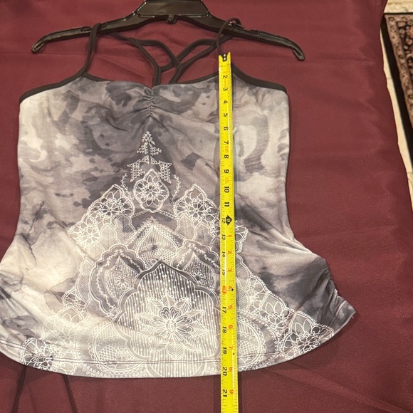 Prana Mahdia V-next Tank Top Black and Gray with Delicate Design - Size M - Picture 11 of 14